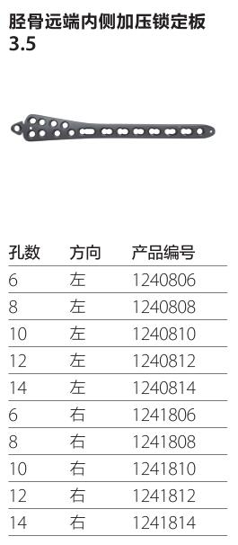 胫骨远端内侧加压锁定版3.5